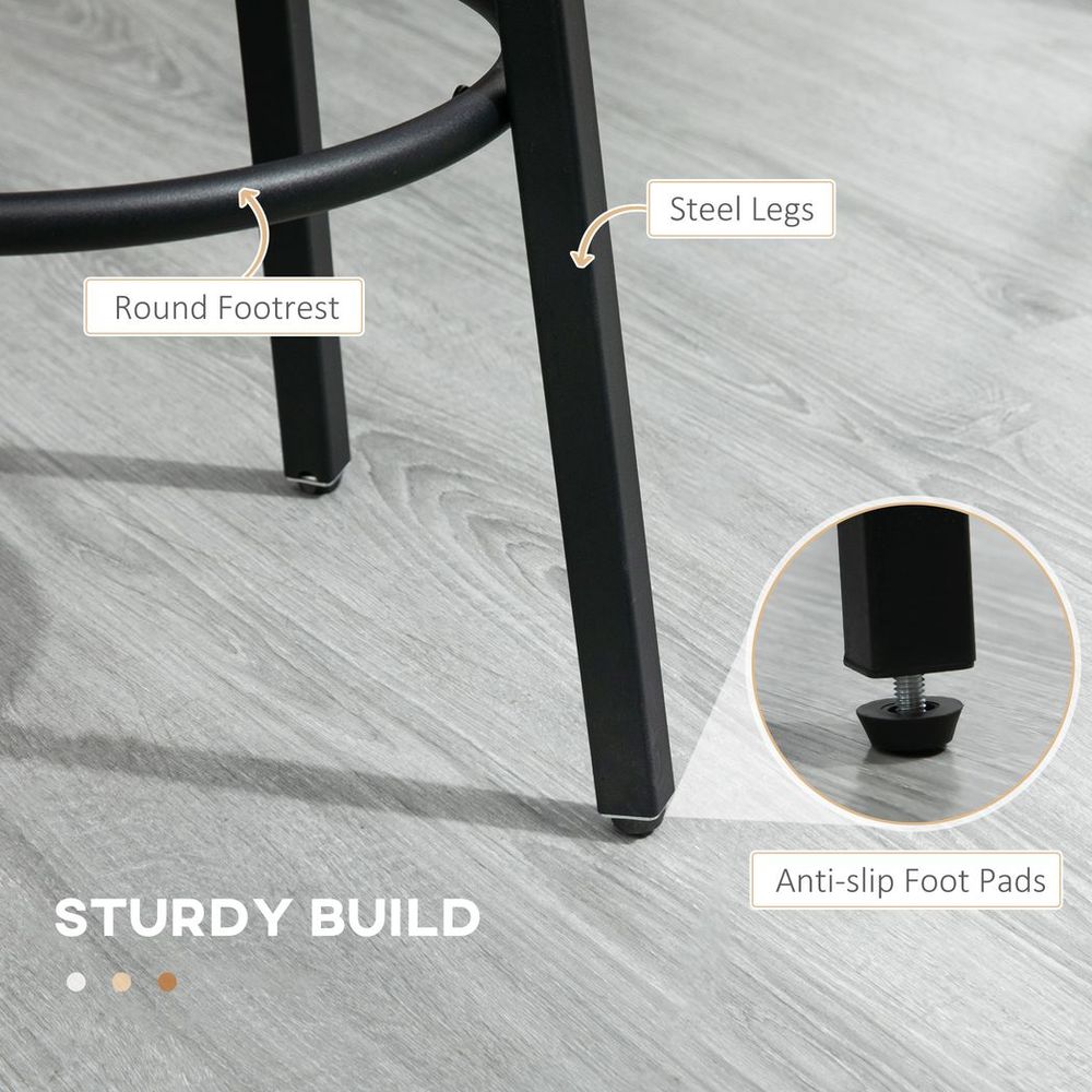 Set of 2 Counter Height Bar Stools for Dining Room or Kitchen