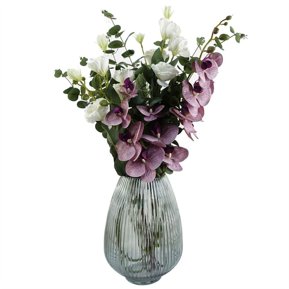 Pack of 6 x 100cm Artificial Purple Phalaenopsis Orchid Stems - 42 Flowers