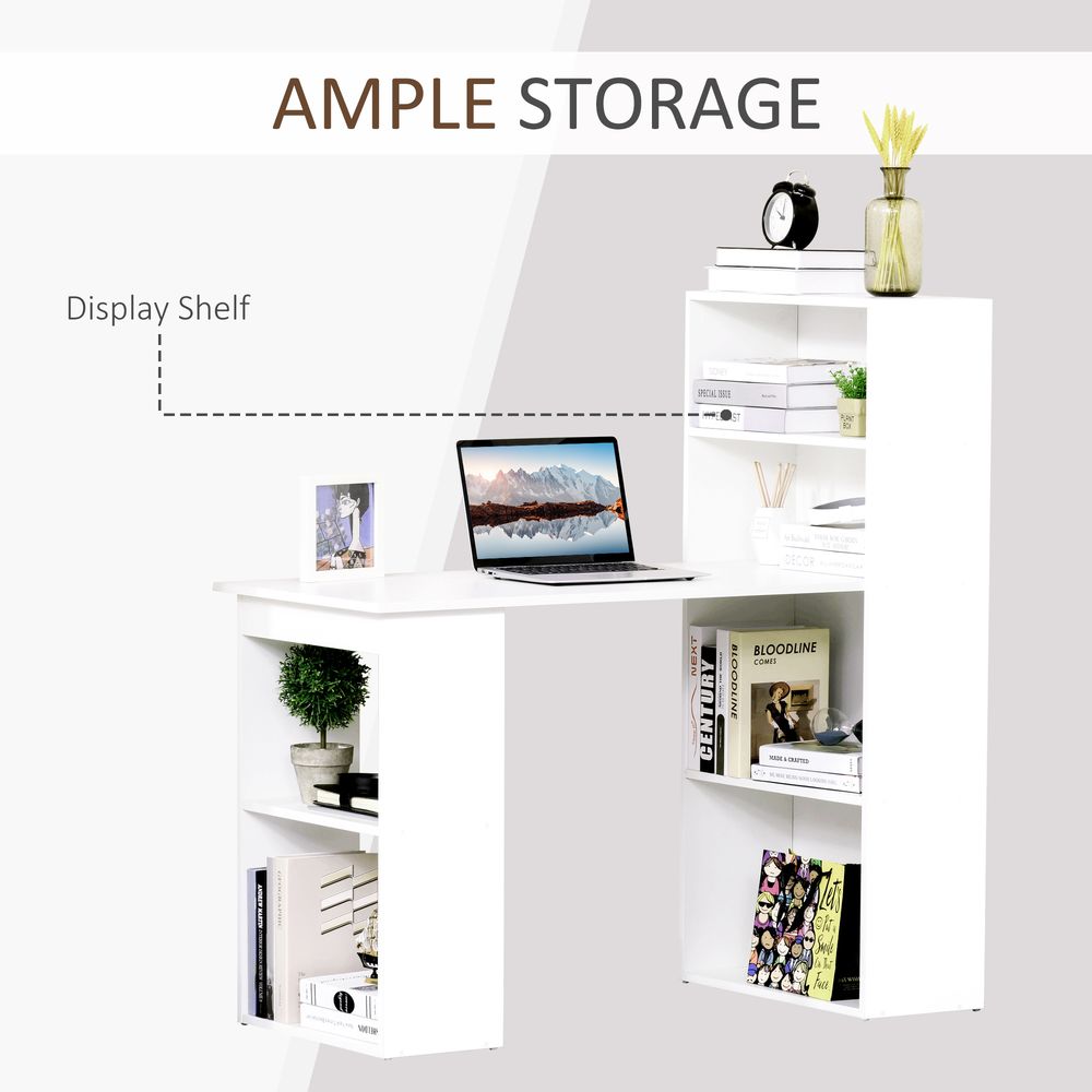 White Computer Desk Measuring 120L x 55D x 120H cm, Sleek Design for Modern Offices