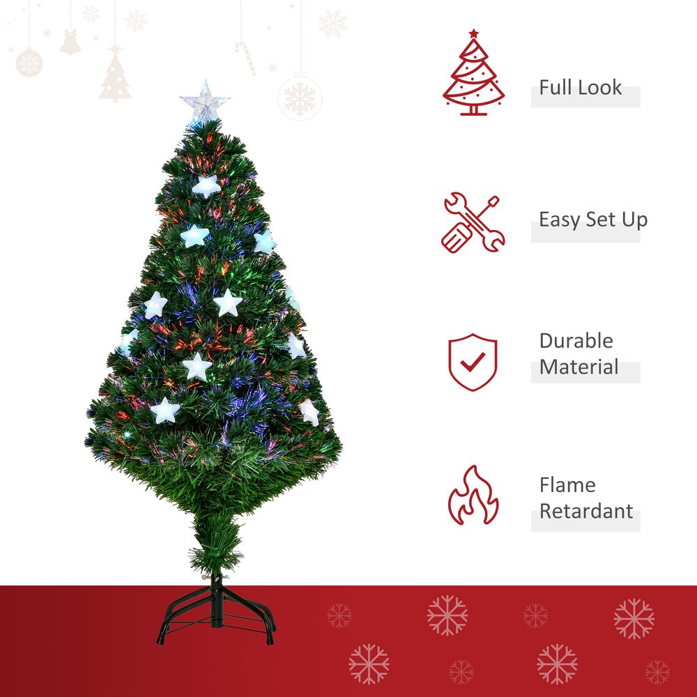 4ft Pre-Lit Artificial Christmas Tree with Fibre Star LED Light - Indoor - Green