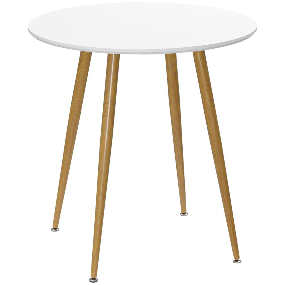 Round Dining Table with Matte Top and Metal Legs, Kitchen Table for 2