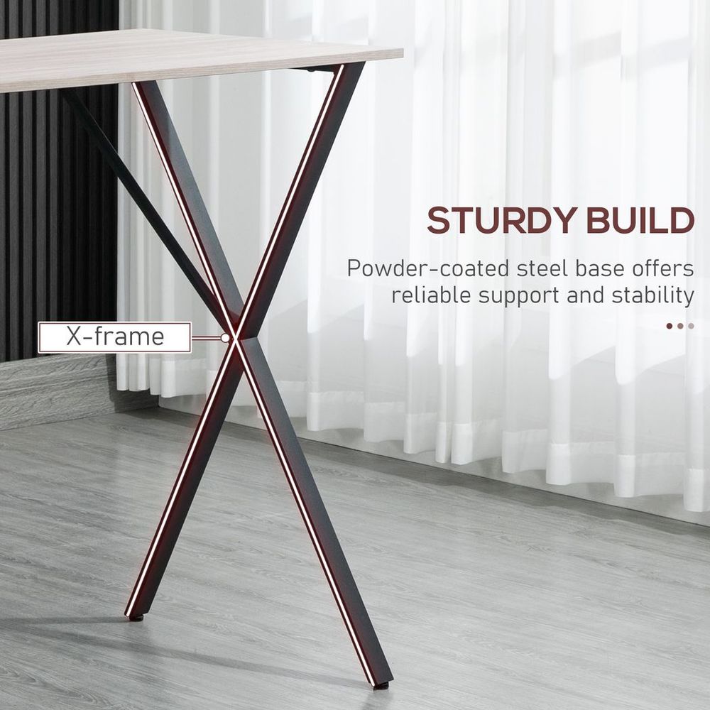 120cm Rectangular Breakfast Bar Table for 4 People - Sturdy Steel Legs in Elegant White Finish