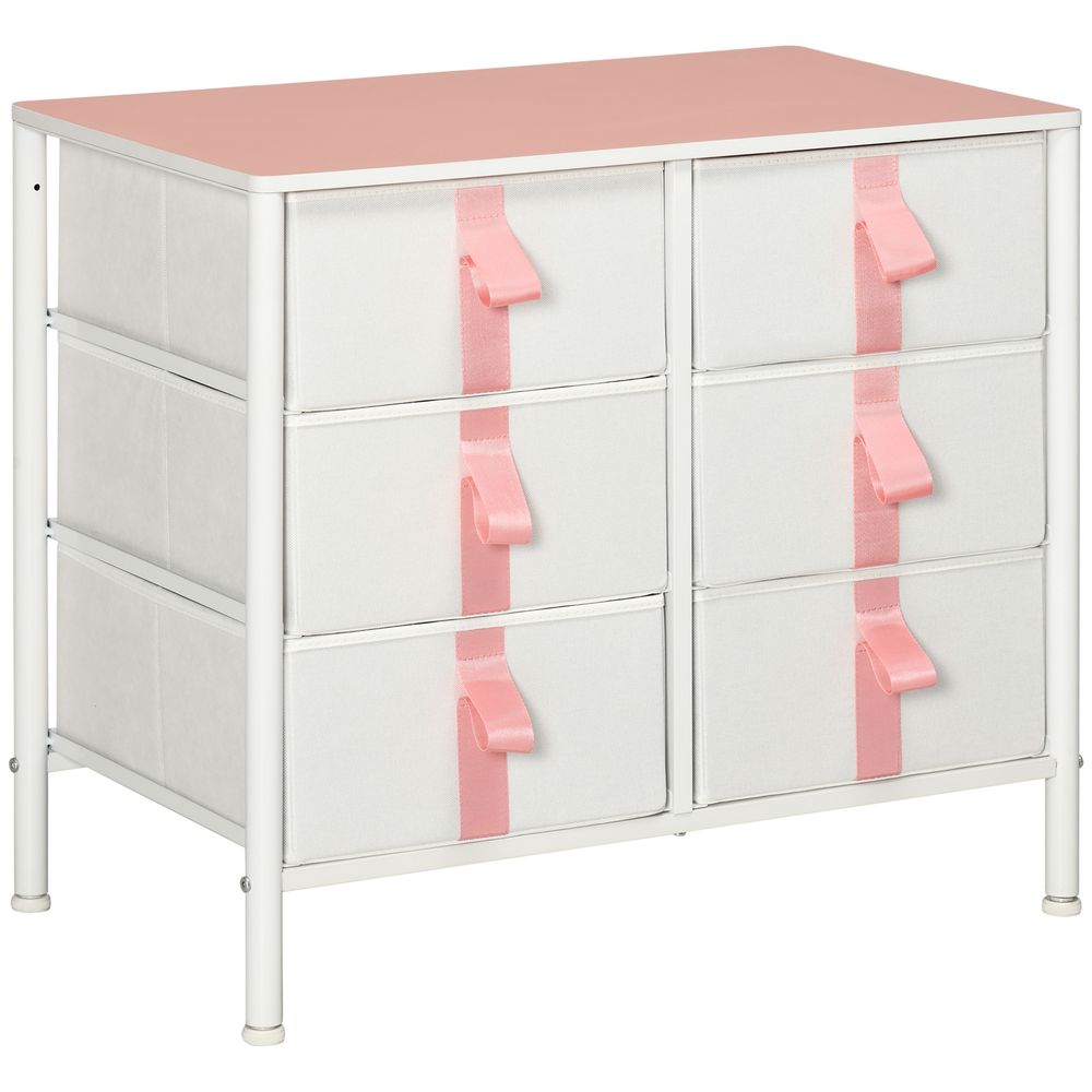 Nursery Room Cloth Organiser with 6 Fabric Drawers and Metal Frame for Baby Essentials