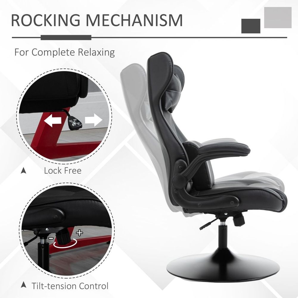 Home Office Gaming Chair with Swivel Base and Lumbar Support for Comfort