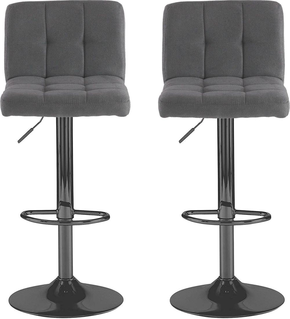 Fabric Bar Stool with Matt Black Leg