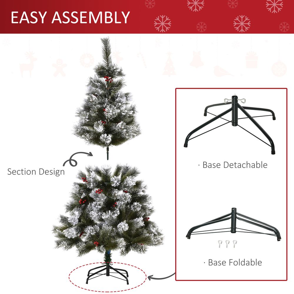 5ft Indoor Artificial Christmas Tree with 184 Tips - Metal Stand - Berry Decor