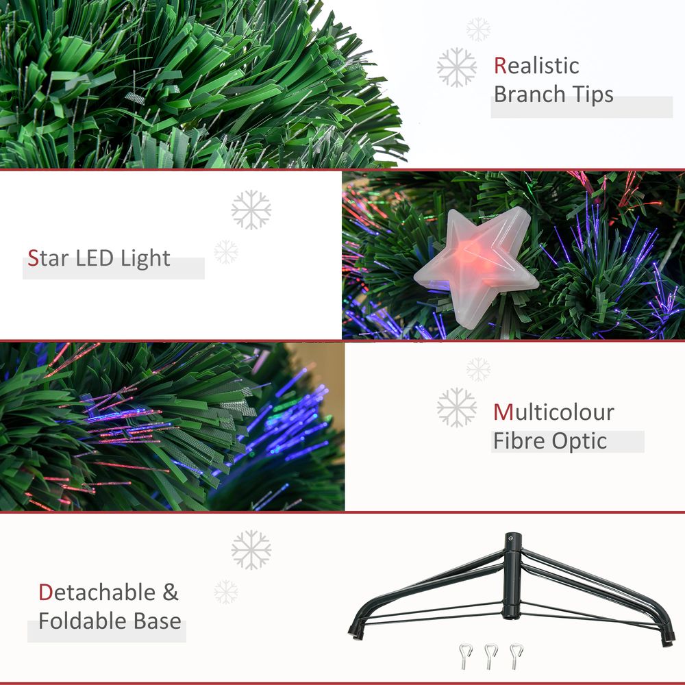 4ft Pre-Lit Artificial Christmas Tree with Fibre Star LED Light - Indoor - Green