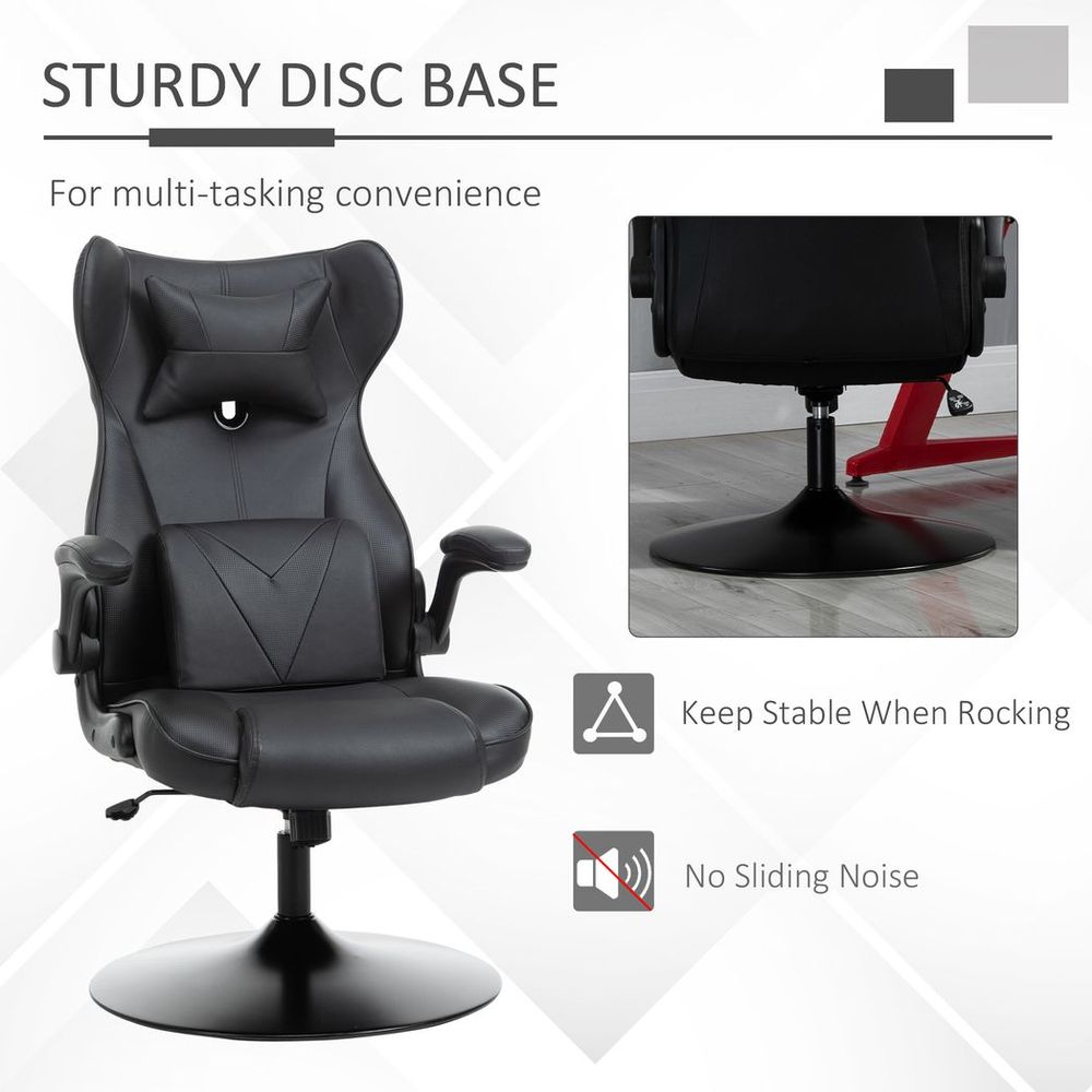 Home Office Gaming Chair with Swivel Base and Lumbar Support for Comfort