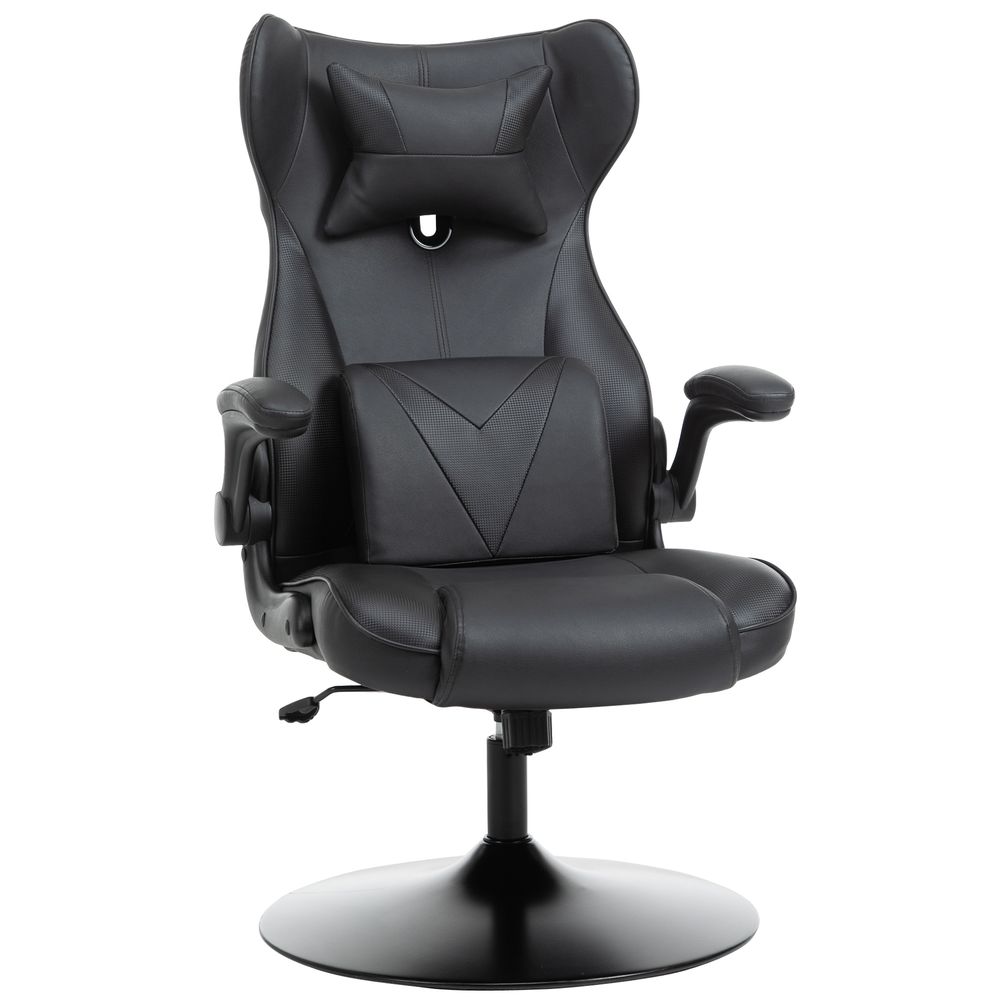 Home Office Gaming Chair with Swivel Base and Lumbar Support for Comfort