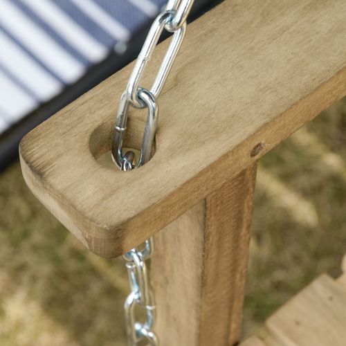Wooden 2-Seater Hanging Porch Swing Chair with Durable Metal Chains