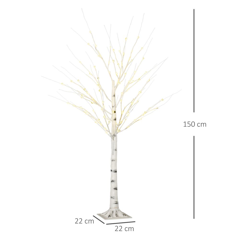 5ft Pre-Lit White Birch Tree with 96 Warm White LEDs