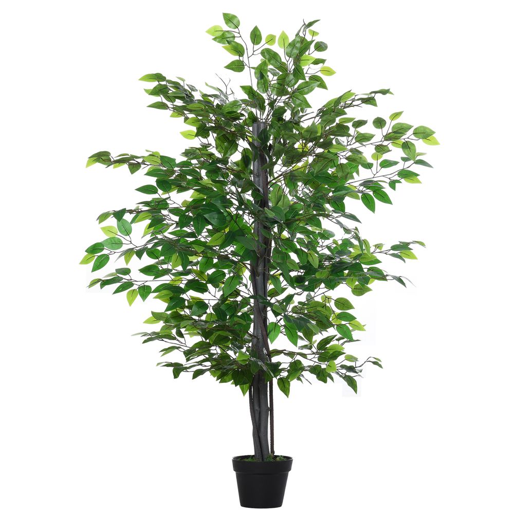 145cm Faux Decorative Artificial Banyan Plant in Cement Pot for Rustic Charm
