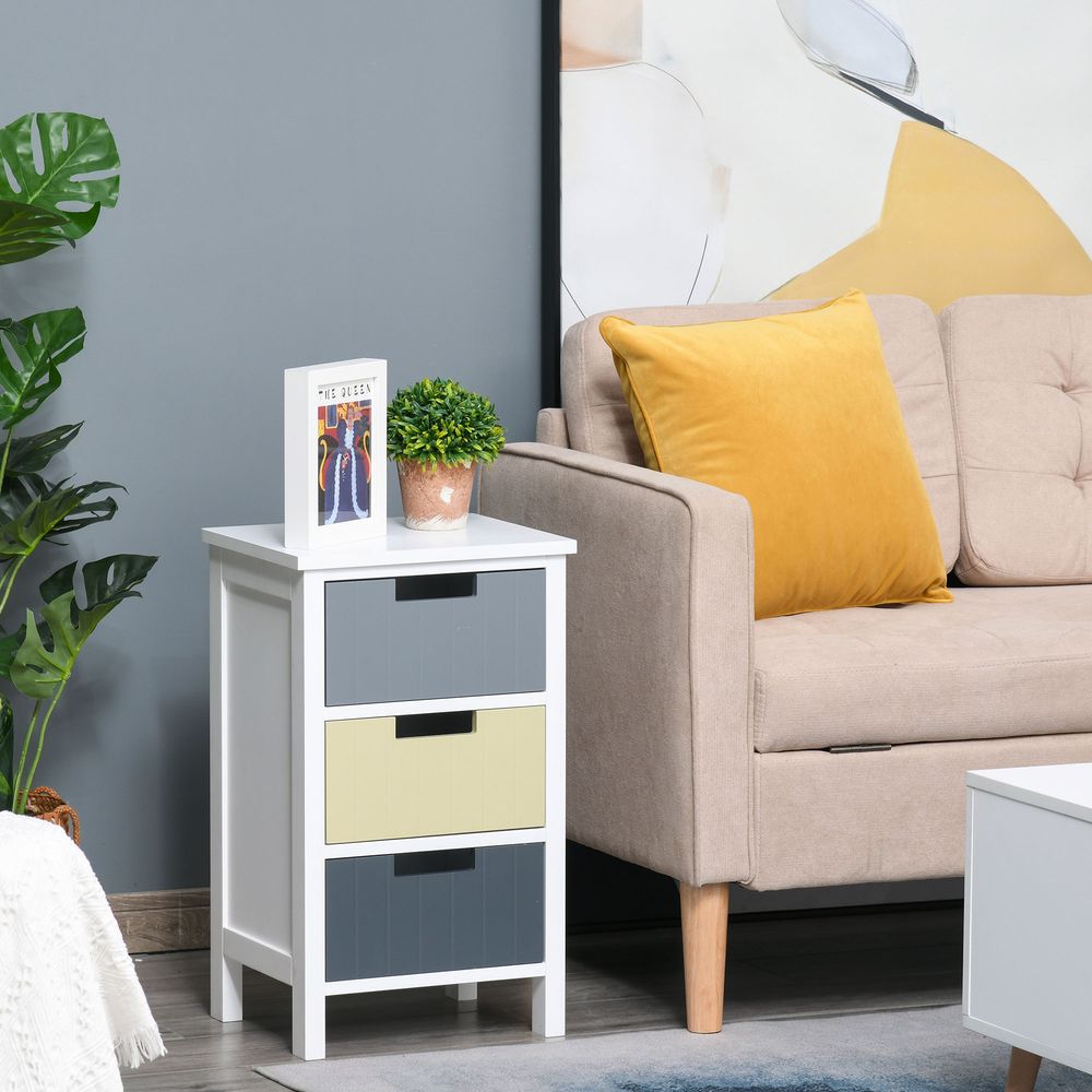 3-Drawer Colourful Storage Cabinet Tower for Organising Home Essentials