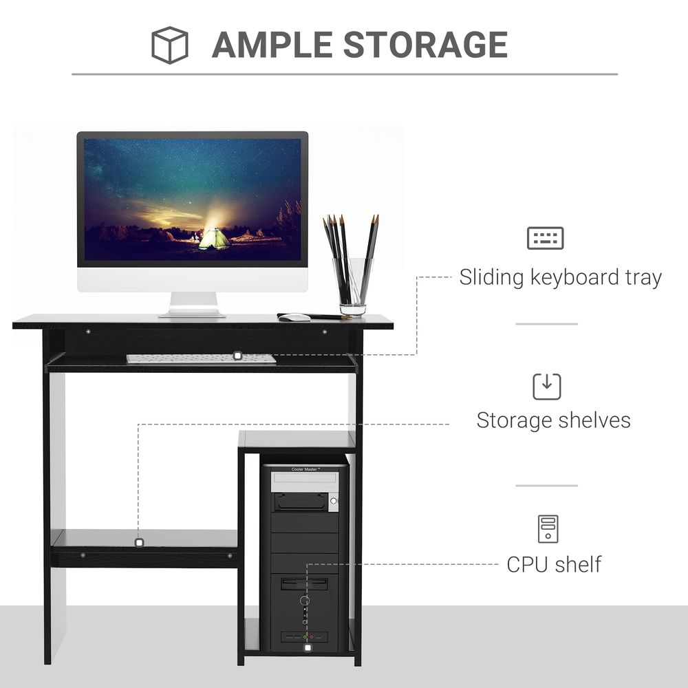 Black Computer Desk with 73.5 cm Height, Ideal for Comfortable Office Work