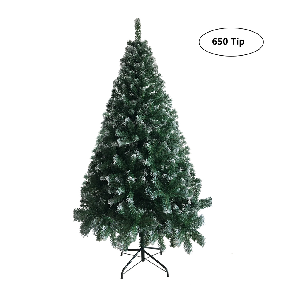 6ft White PVC Christmas Tree with Iron Legs - 650 Branches for Festive Cheer