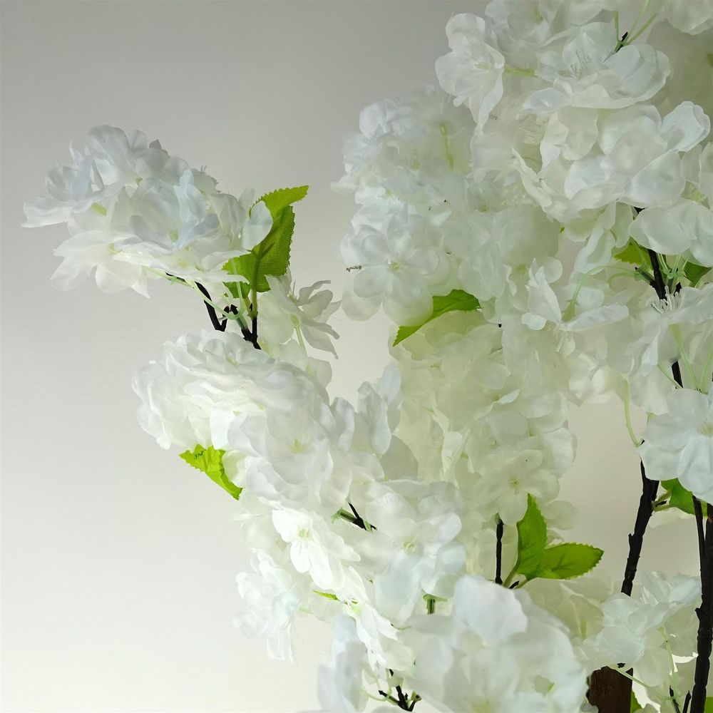 150cm Artificial White Blossom Tree, Lifelike and Elegant