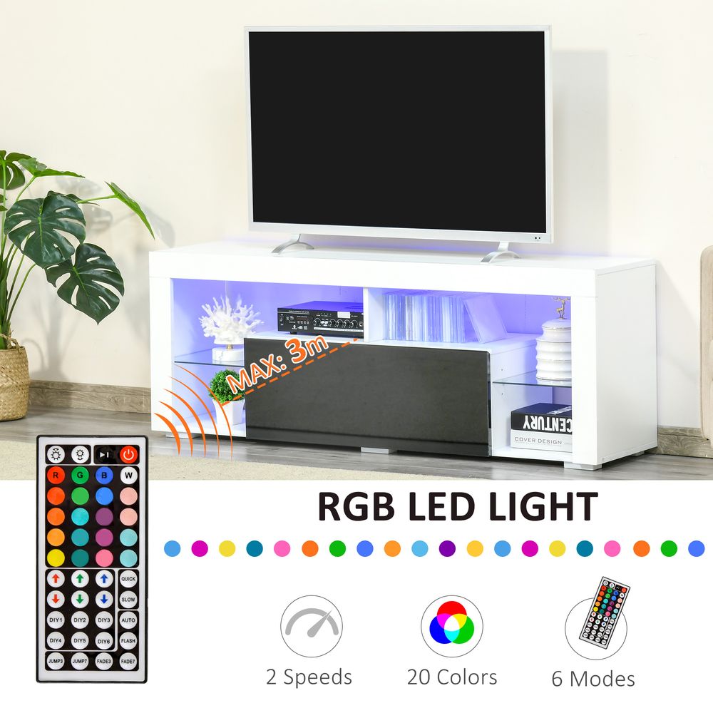 140cm TV Stand Cabinet – High Gloss Finish with LED RGB Light & Storage