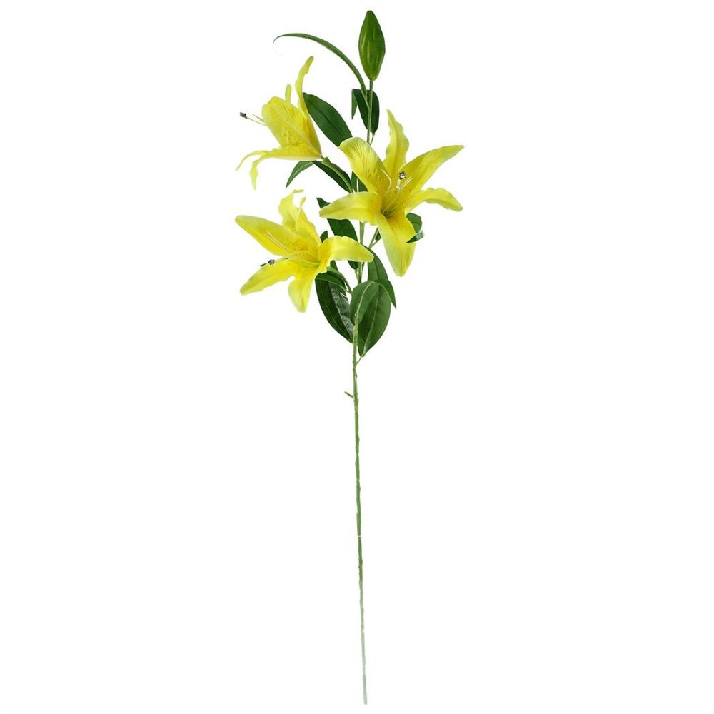 Pack of 6 x 100cm Large Yellow Lily Stems - 18 Flowers