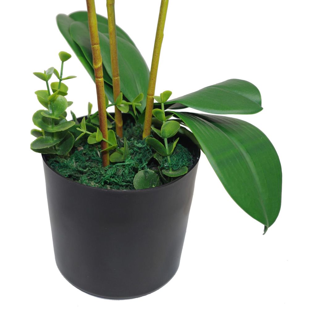 60cm Luxury Artificial Orchid with Three Stems in Pink, Perfect for Realistic Home Decor