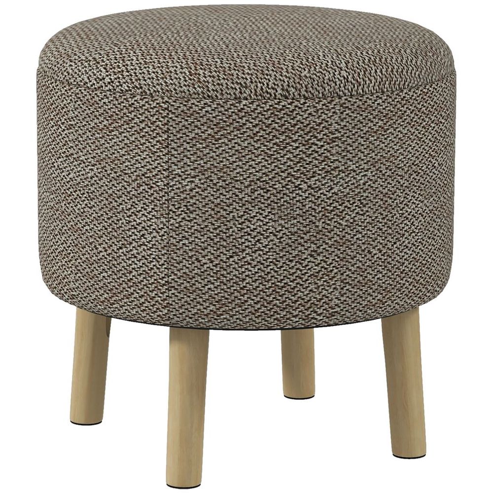 Round Storage Ottoman: Stool Chair with Cushioned Top & Hidden Space