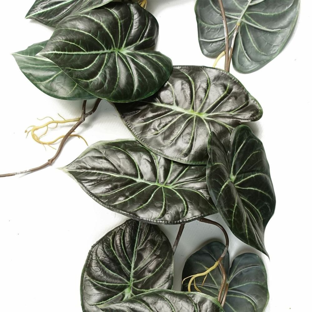 120cm Artificial Alocasia Dragon Scale Plant - Realistic Dark Green Trailing Design