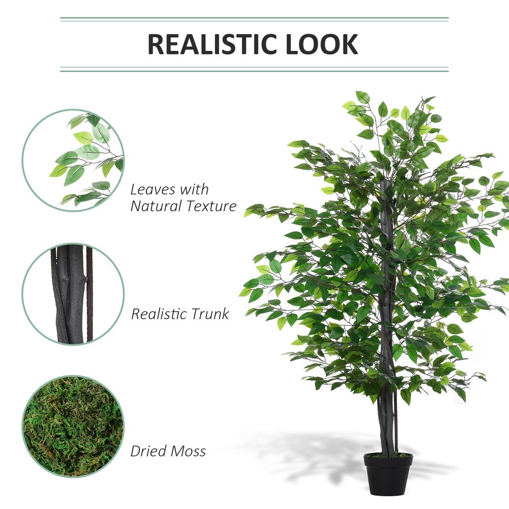 145cm Faux Decorative Artificial Banyan Plant in Cement Pot for Rustic Charm