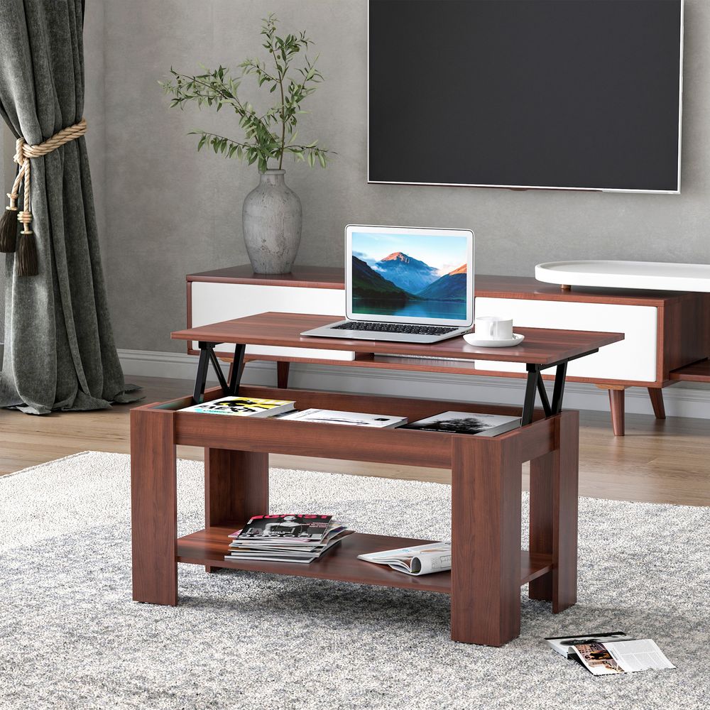 Natural Wood Grain Coffee Table, 50/63cm Height, Elegant Design