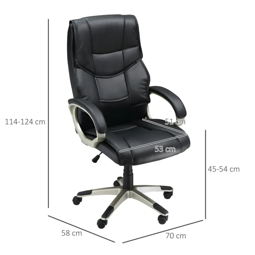 High Back PU Leather Executive Office Desk Chair with Swivel Function for Ultimate Comfort