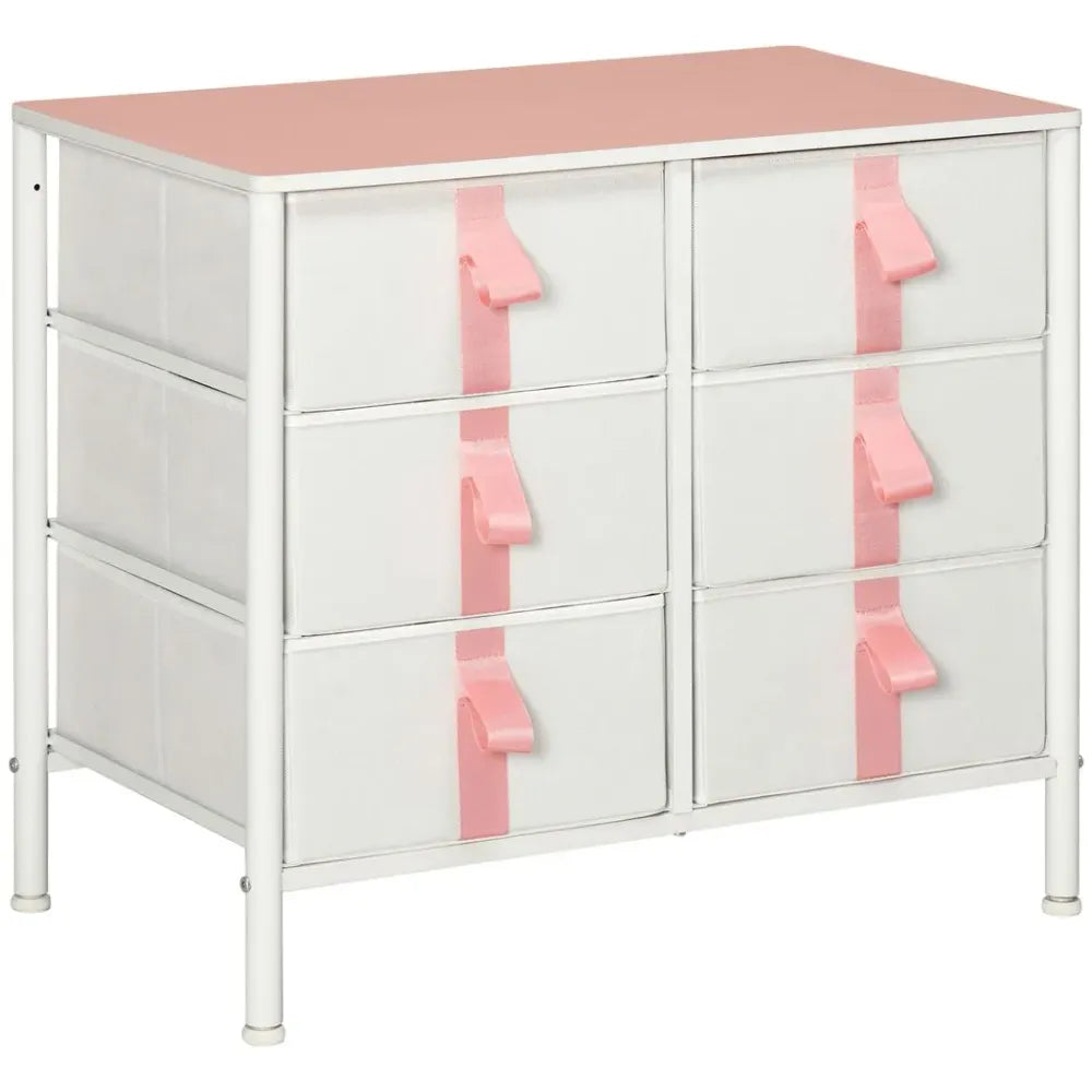 Nursery Room Cloth Organiser with 6 Fabric Drawers and Metal Frame for Baby Essentials