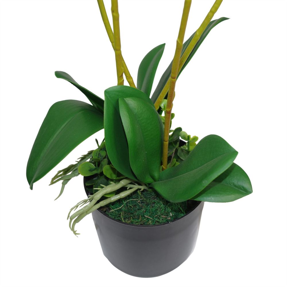 60cm Artificial Orchid with Three Stems in Pink, Realistic Luxury Plant for Home Decor