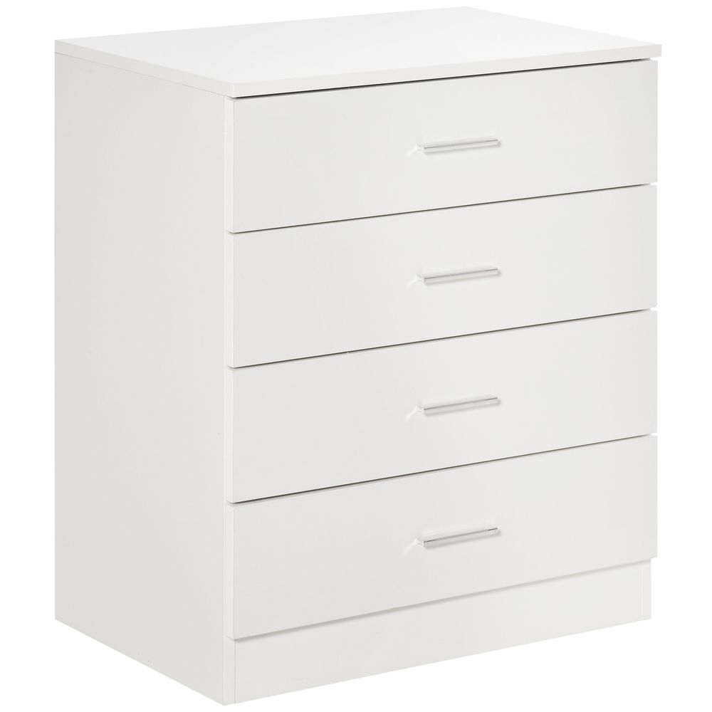 Vertical Storage Cabinet with 4 Drawers and Metal Rails for Anti-Tip Safety