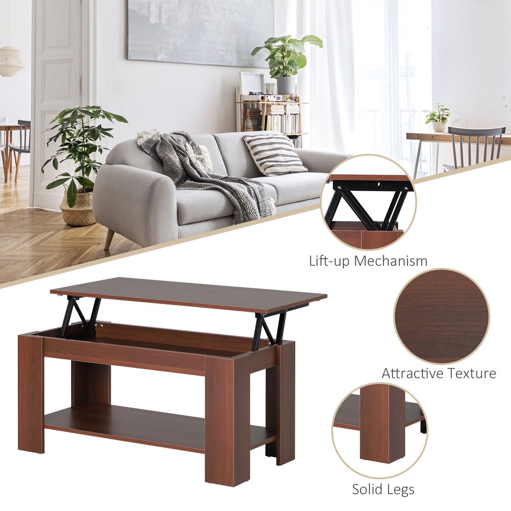 Natural Wood Grain Coffee Table, 50/63cm Height, Elegant Design