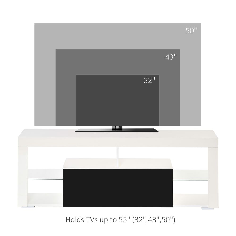 140cm TV Stand Cabinet – High Gloss Finish with LED RGB Light & Storage