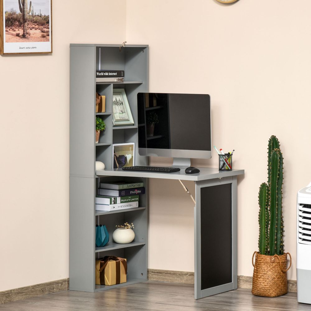 Folding Convertible Desk with Blackboard, Multi-Function Workstation for Versatile Use