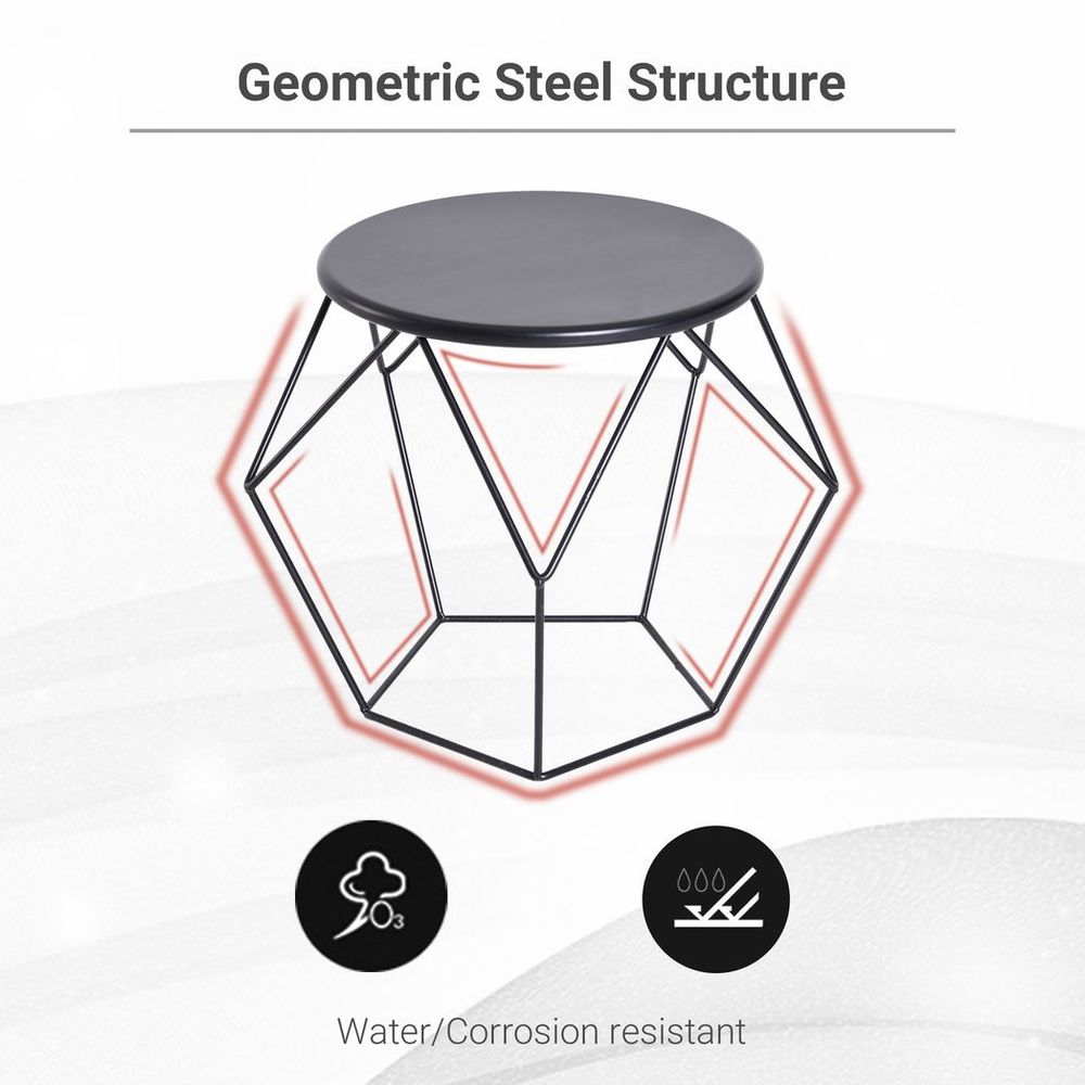 Nordic Minimalist Style Steel Side Table for Modern Living Room Decor