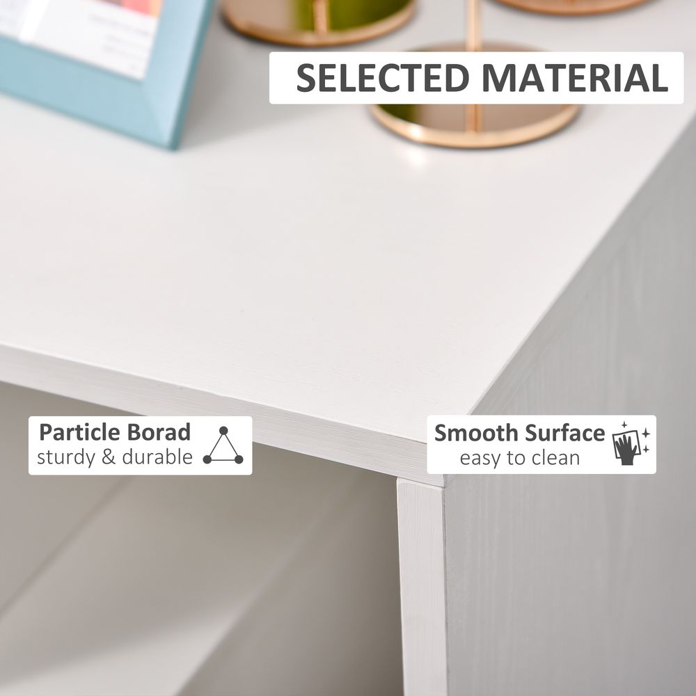 3-Tier Side End Table with Open Shelves for Coffee, Books, and Magazines