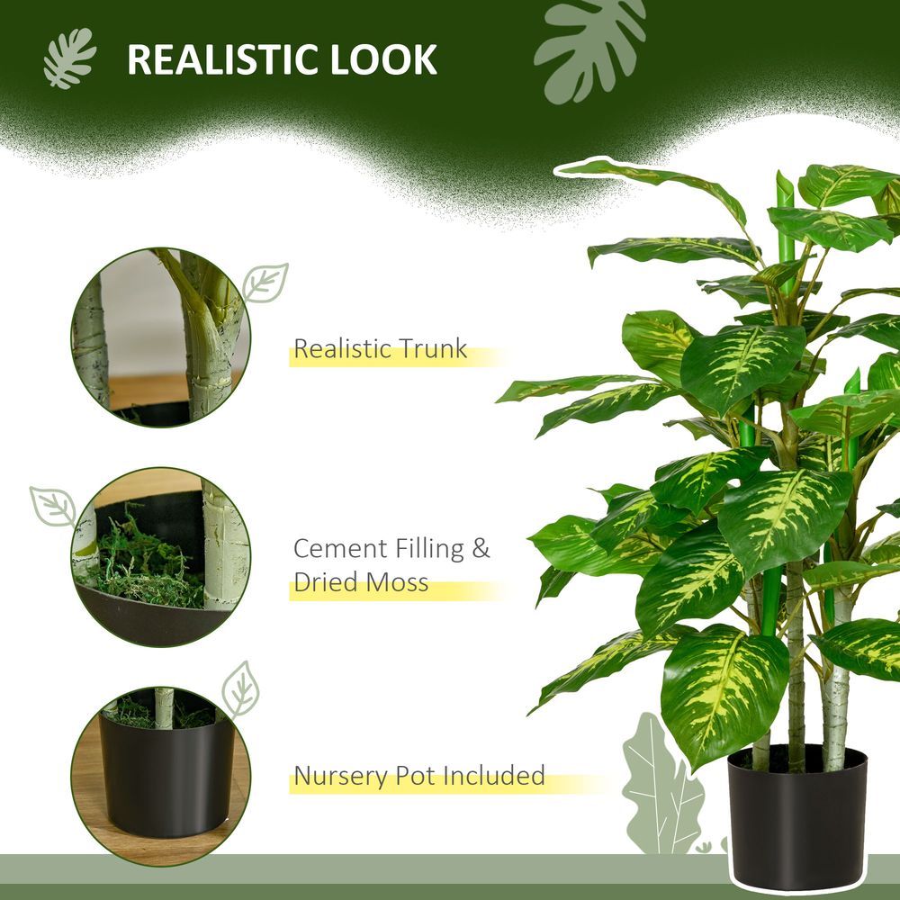 95cm Artificial Evergreen Tree, Fake Decorative Plant in Nursery Pot for Year-Round Greenery