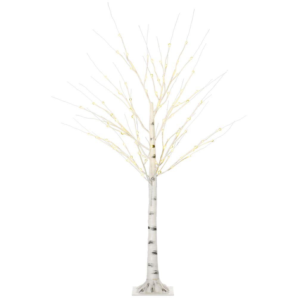 5ft Pre-Lit White Birch Tree with 96 Warm White LEDs