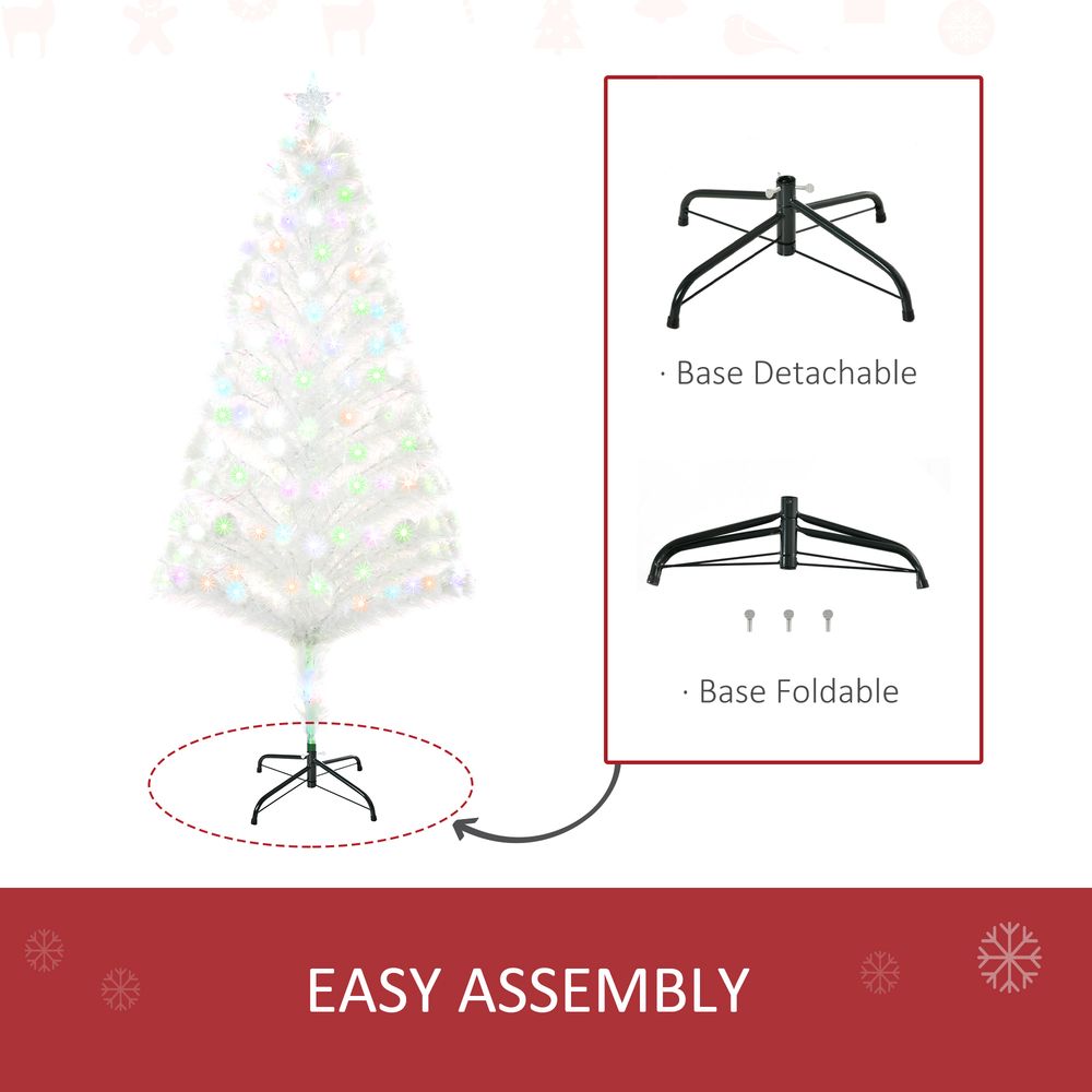 5-Foot Pre-Lit Artificial Christmas Tree with Fibre Optic LED Lights in White