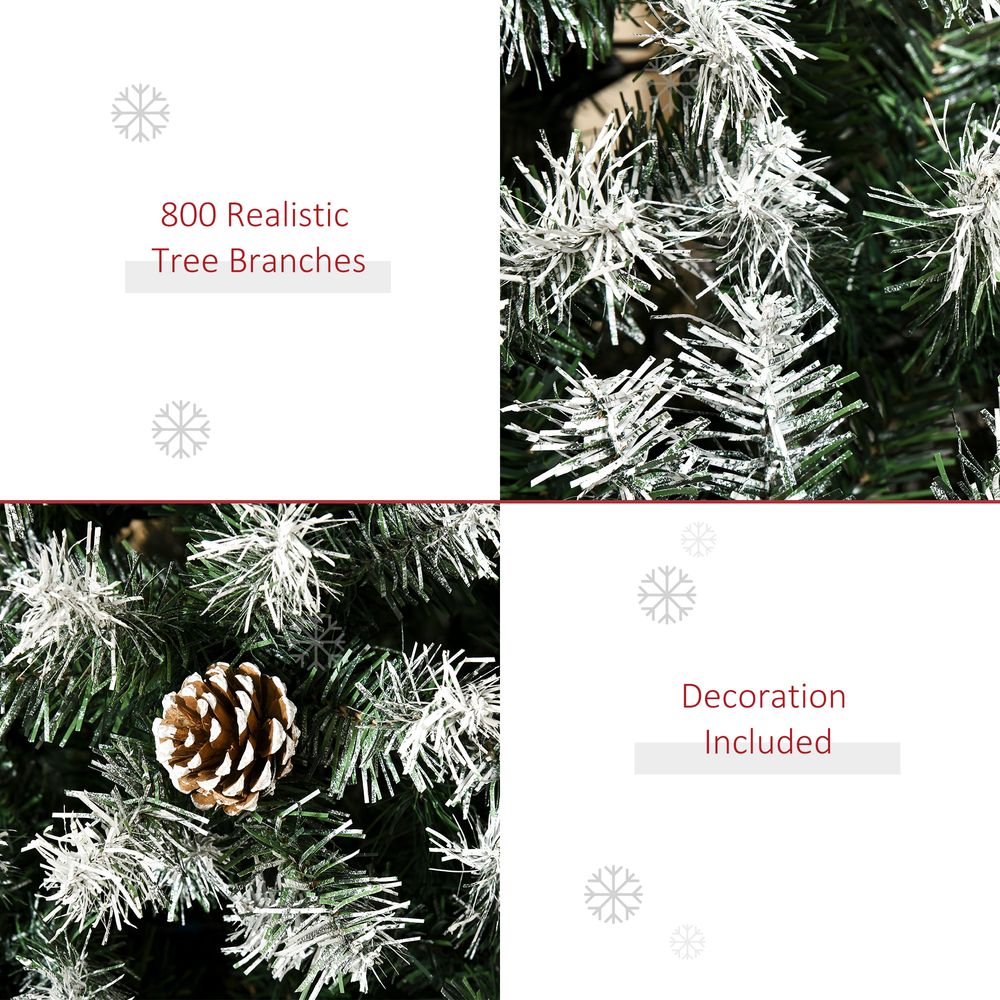 6ft Artificial Christmas Tree with Pine Cones - Automatic Open - Green