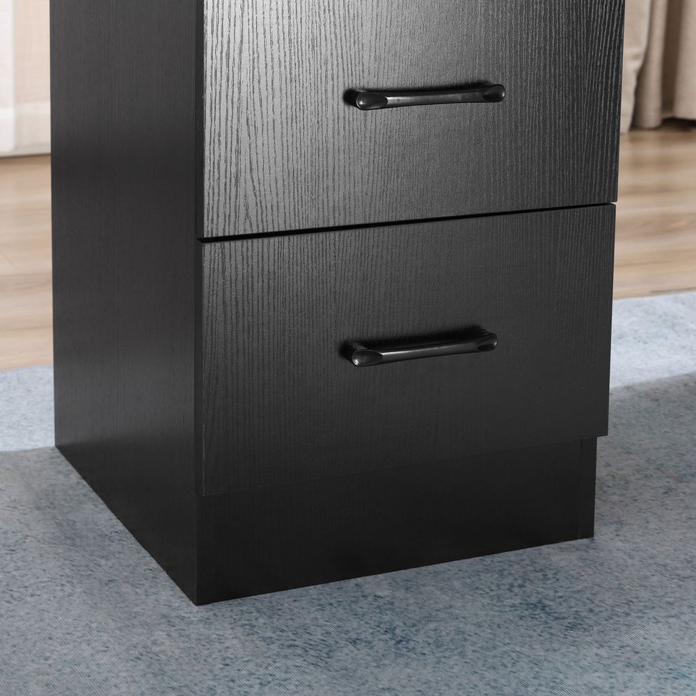 120cm Black Writing Desk with Shelf & Drawers - Ideal Computer Table for Stylish Home Office