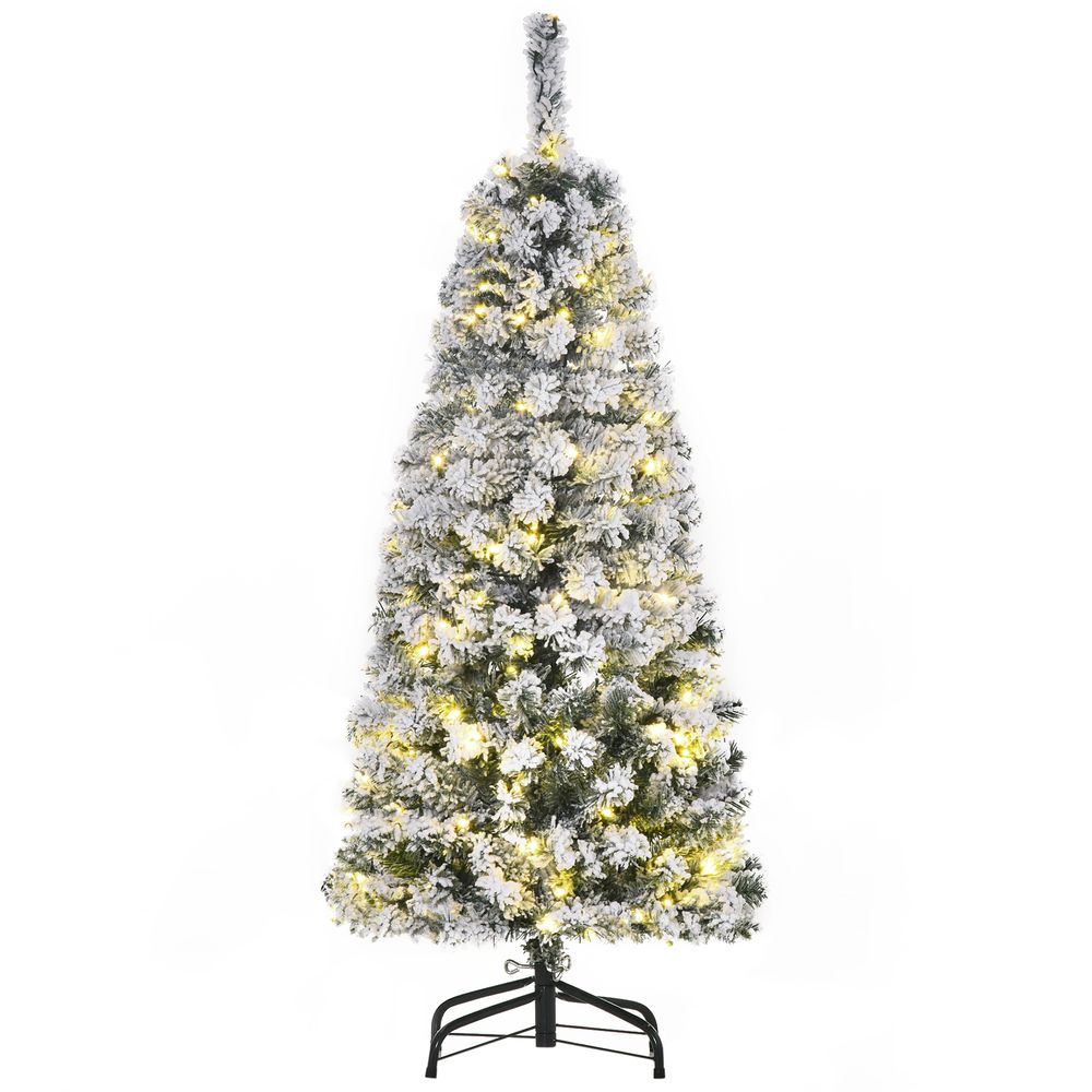 4ft Pre-Lit Snow Flocked Artificial Christmas Tree with Warm LED Lights