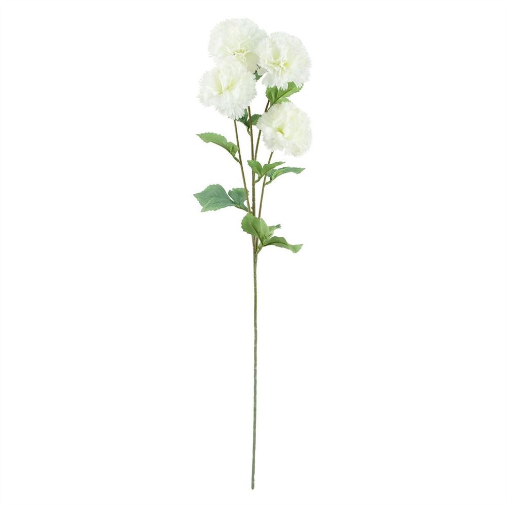 Pack of 6 x 70cm White Artificial Carnation Stems - 24 Flowers