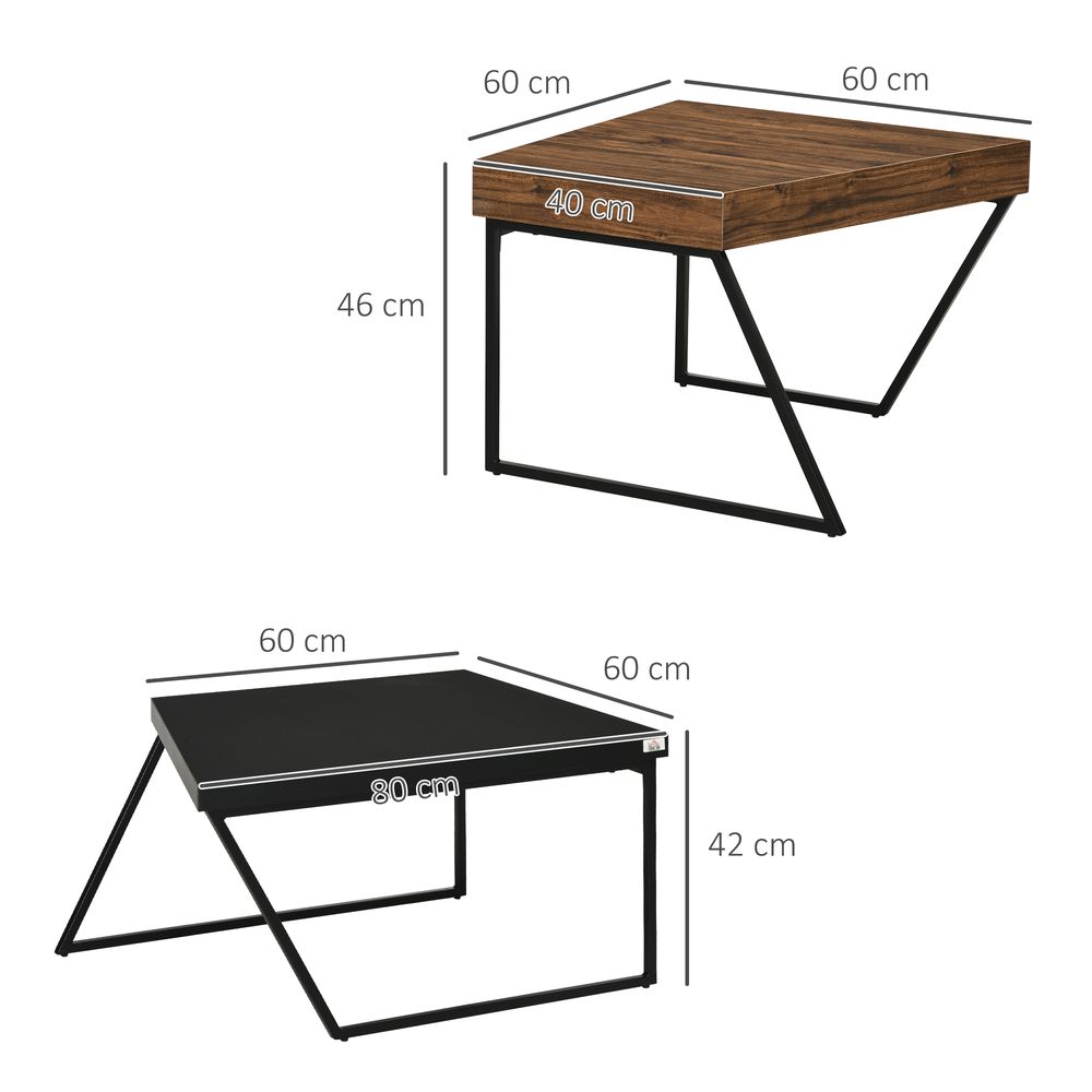Set of 2 Steel Frame Coffee Tables for Living Room, Stylish and Practical Decor