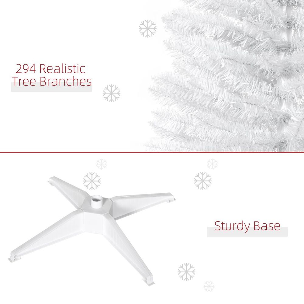 5FT Pencil Slim Artificial Christmas Tree with Sturdy Stand Tips in White