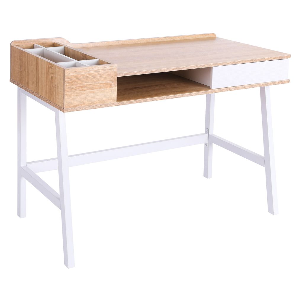 Computer Desk Workstation – Metal Frame with Storage Unit for Home Office
