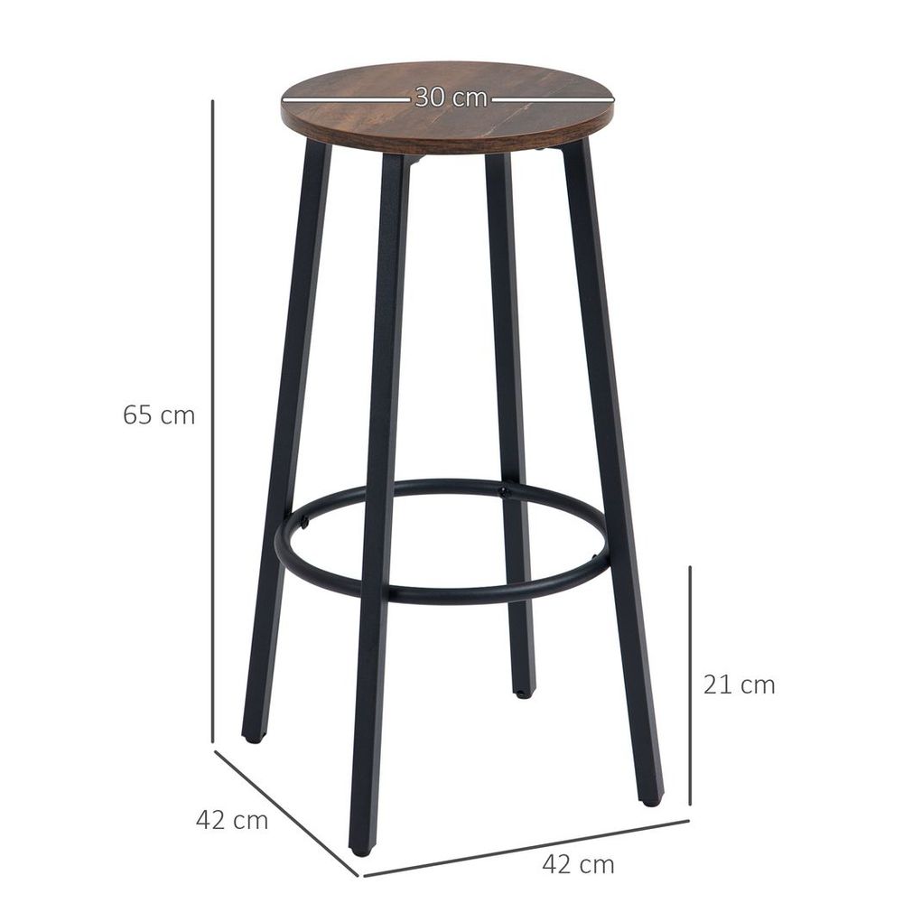 Set of 2 Counter Height Bar Stools for Dining Room or Kitchen