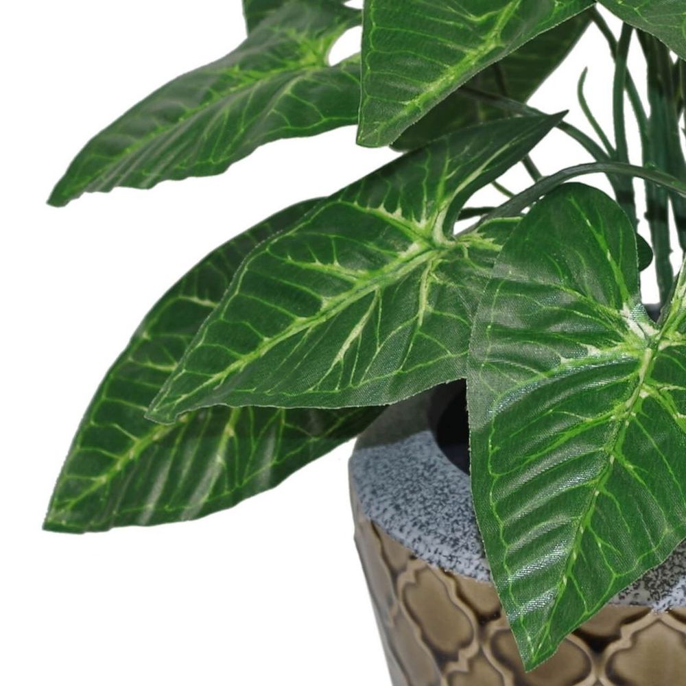 45cm Artificial Dark Taro Plant, Lifelike Indoor Greenery