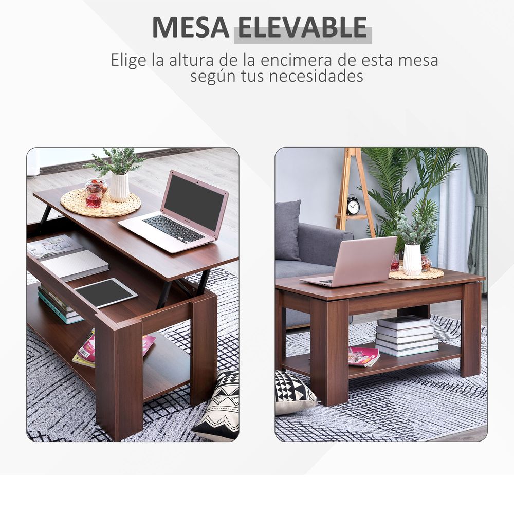 Natural Wood Grain Coffee Table, 50/63cm Height, Elegant Design