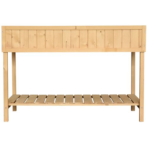 Elevate Your Garden: Fir Wood 8-Compartment Plant Stand with Storage Shelf